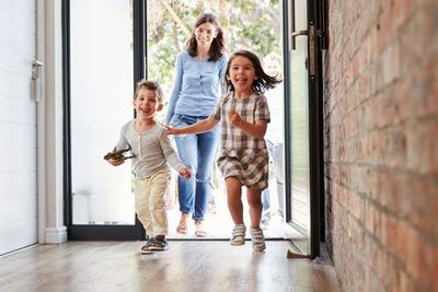 kids running into the house