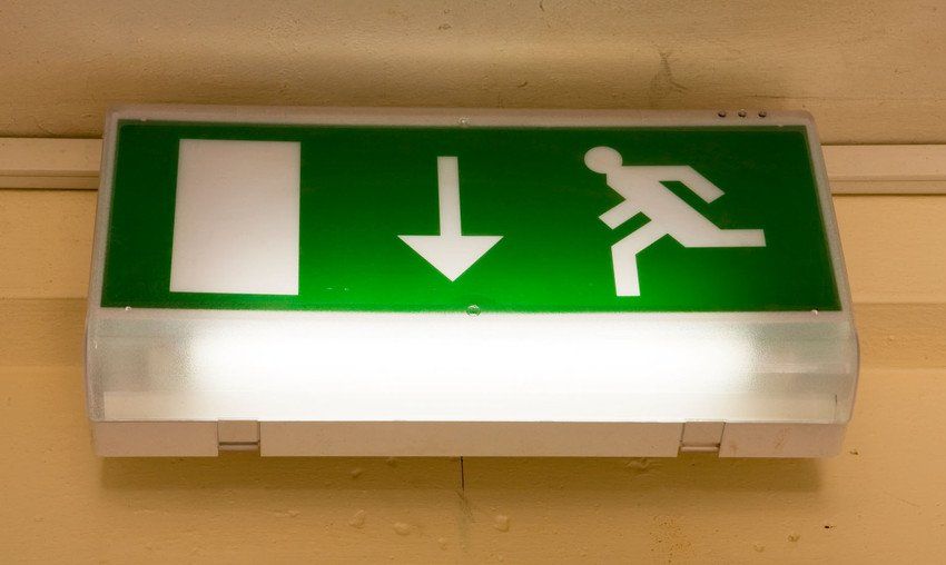 Emergency Lighting Bulkhead Light Above a Doorway