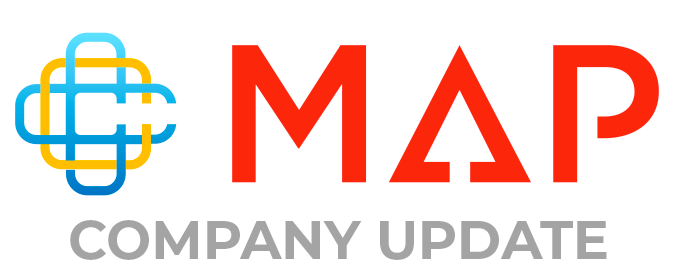 A map company update logo on a white background
