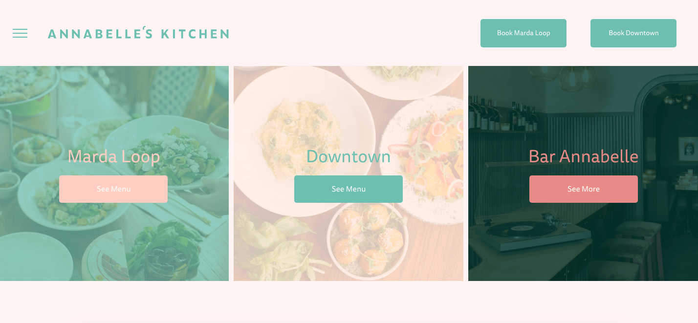 A screenshot of the website for annabelle 's kitchen.