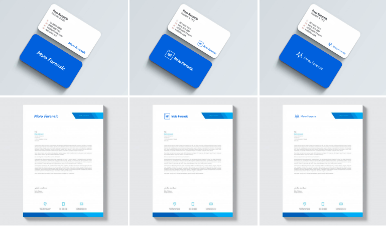 A set of business cards and letters on a table.