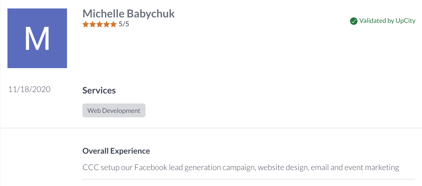 A screenshot of a resume for michelle babychik