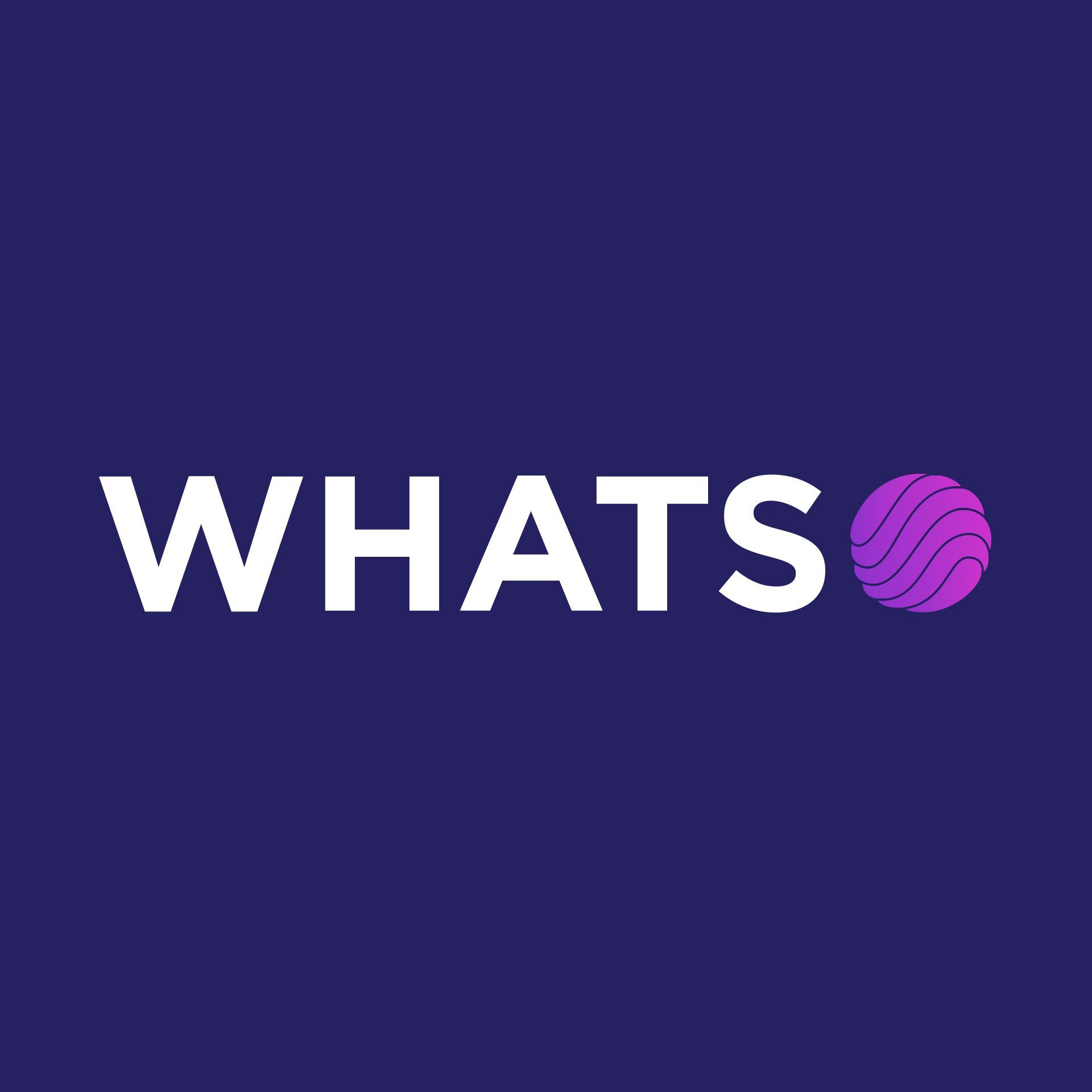 A purple background with the word whatso on it