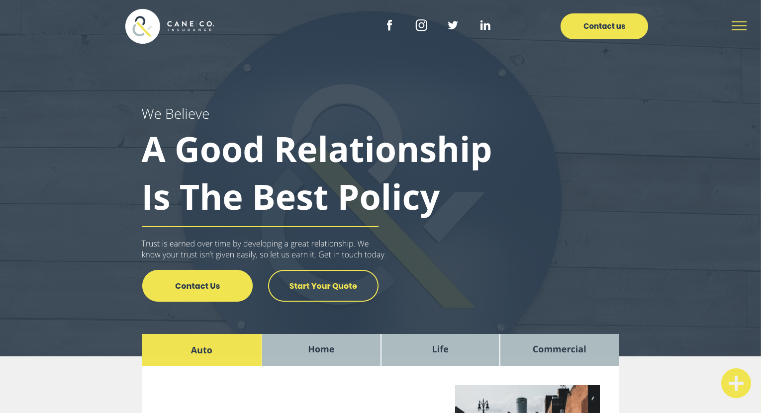 A screenshot of a website that says `` a good relationship is the best policy ''.