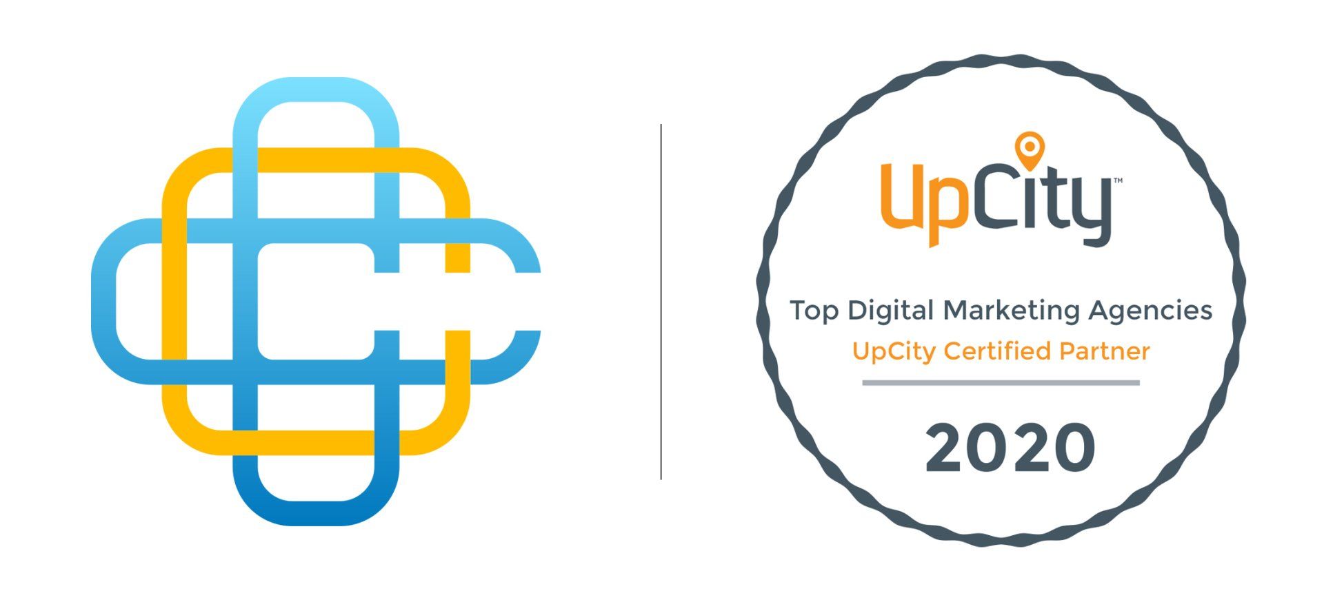 A logo for upcity , a top digital marketing agency in 2020