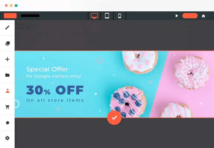 A computer screen shows a special offer for google visitors only
