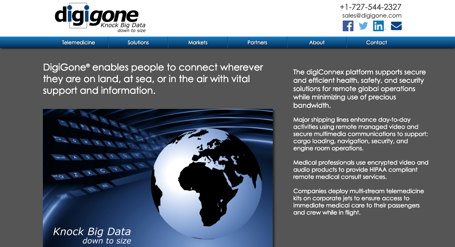 A website for digigone shows a globe and a keyboard