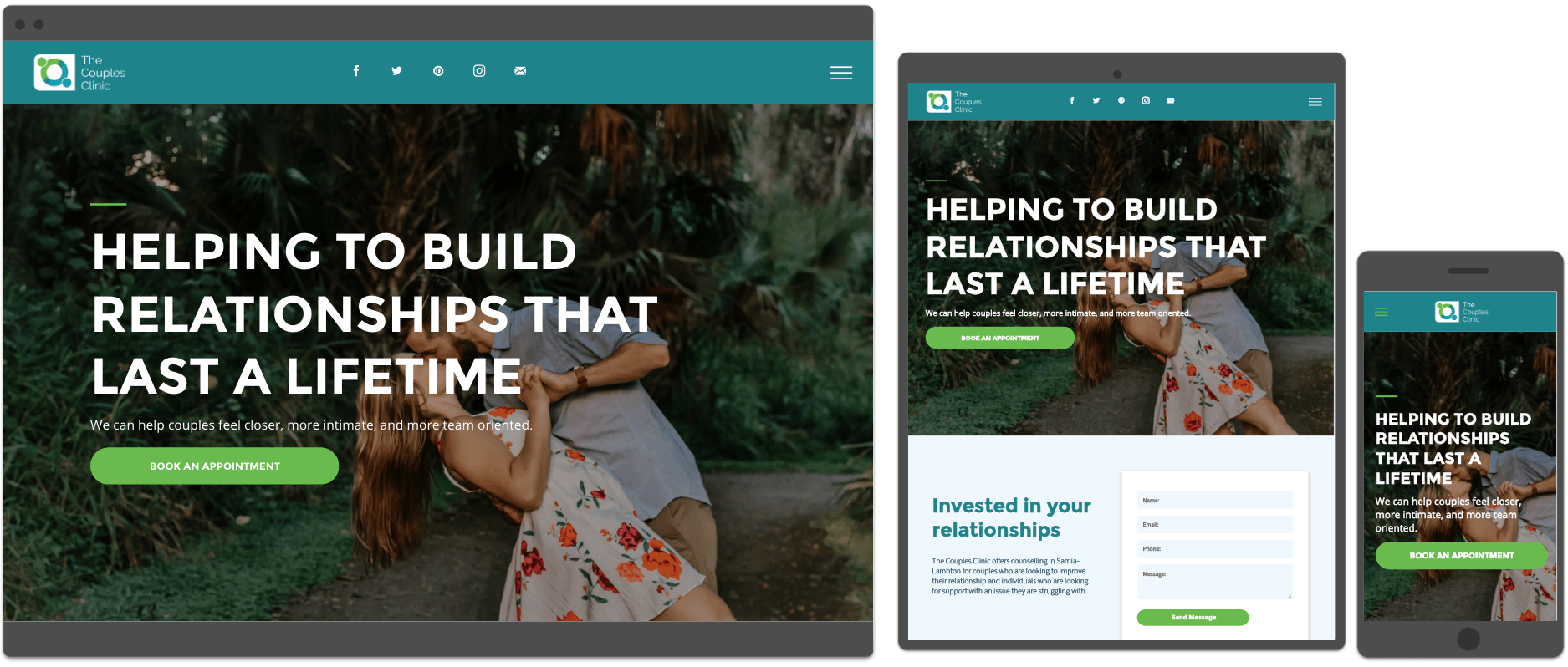 A screenshot of a website that says `` helping to build relationships that last a lifetime ''.