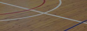 Indoor sports court with white and red markings