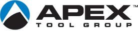 Logo for Apex Tool Group with a blue and black emblem and text.
