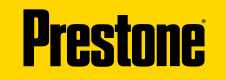 Prestone logo in black text on a yellow background.