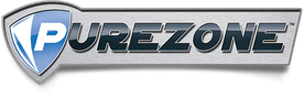 Purezone logo with a blue shield and the text