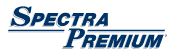 Spectra Premium logo in dark blue with a horizontal line separating