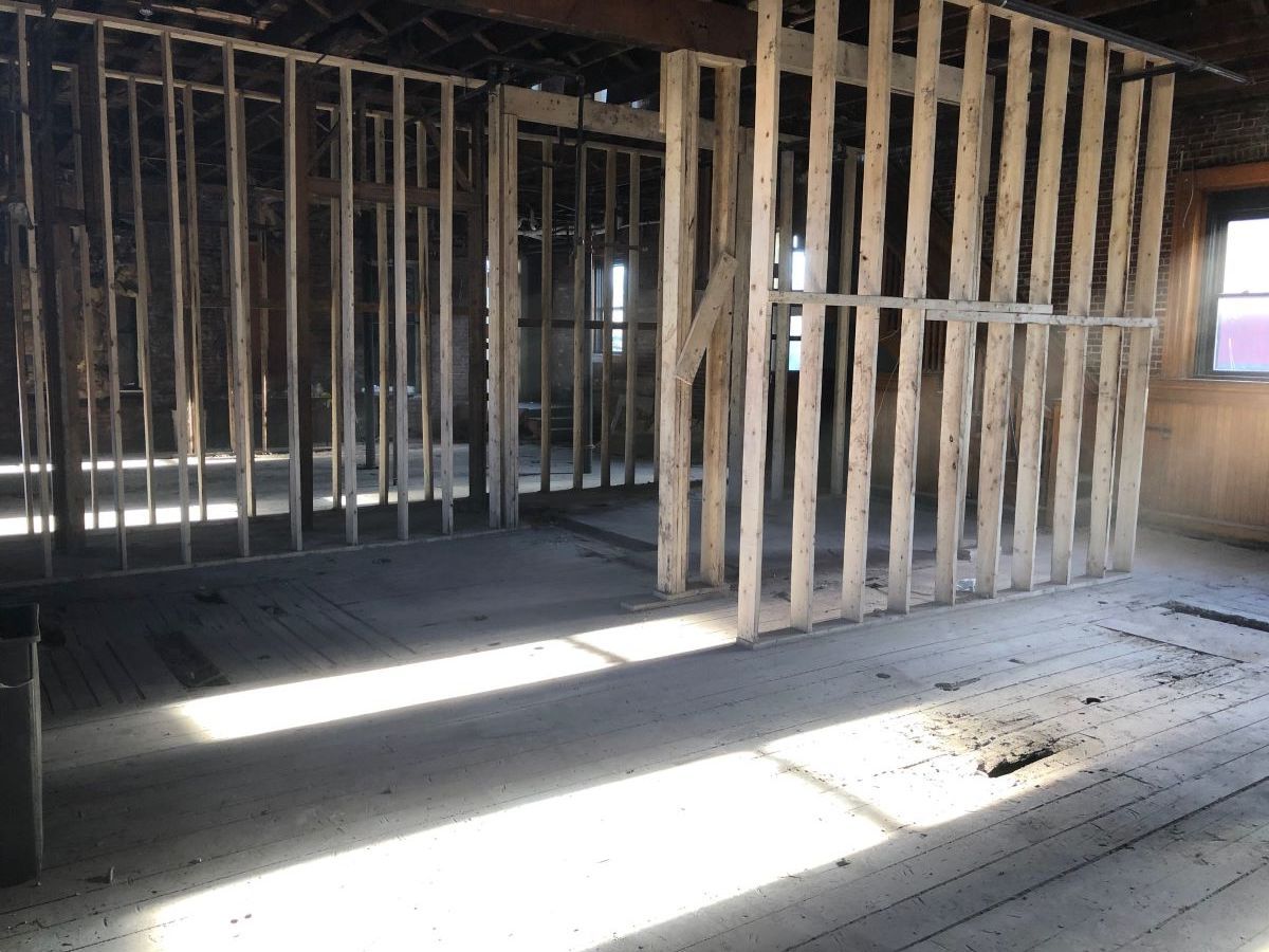 Interior demolition at the Dry Dock Restaurant in Portland, Maine