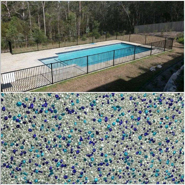Pool with elegant flooring