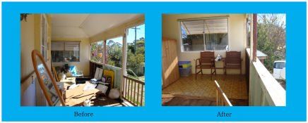 Organising service before and after shots