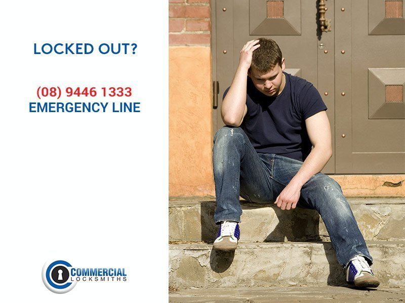 Man locked out of house, Commercial Locksmiths