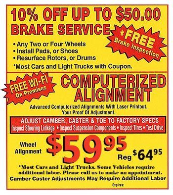 An advertisement for a computerized alignment service.
