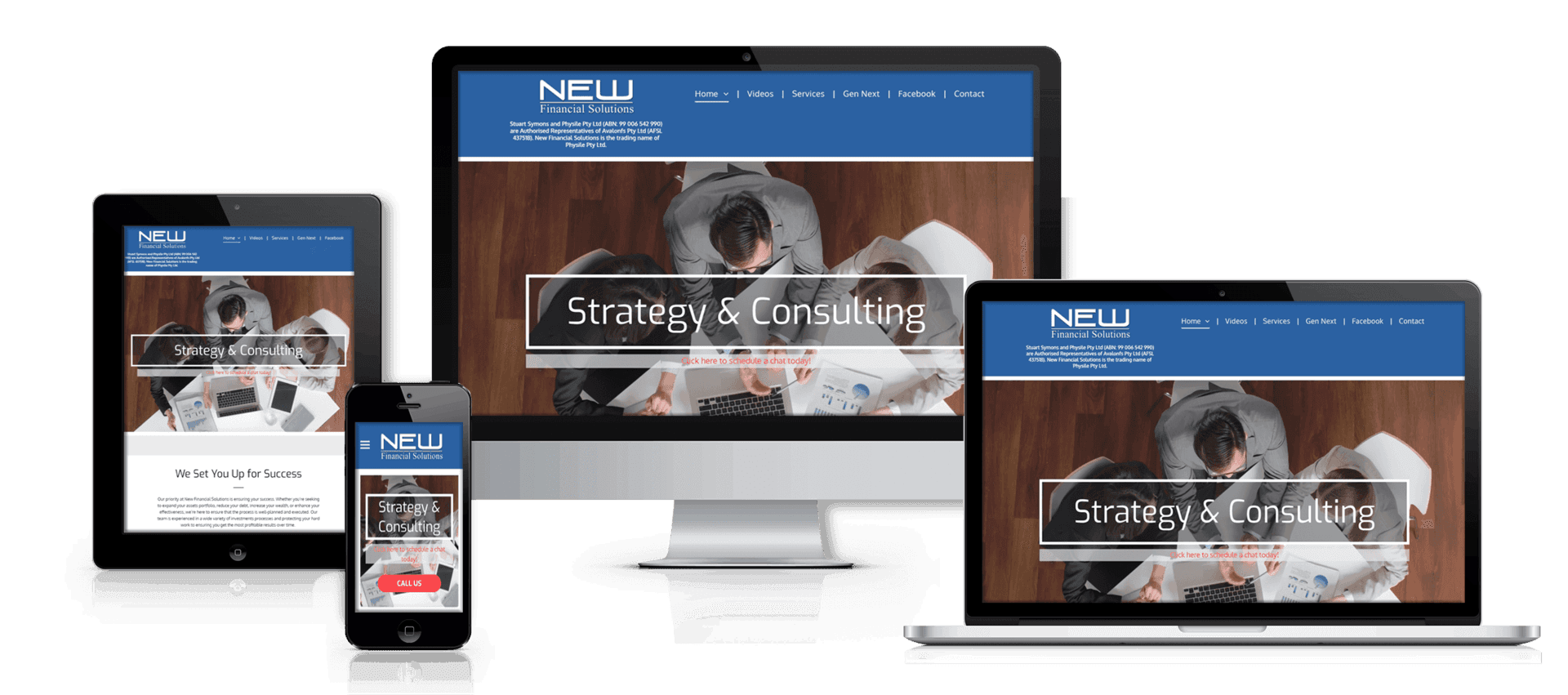 Edgezone Media client New Financial Solutions website image.