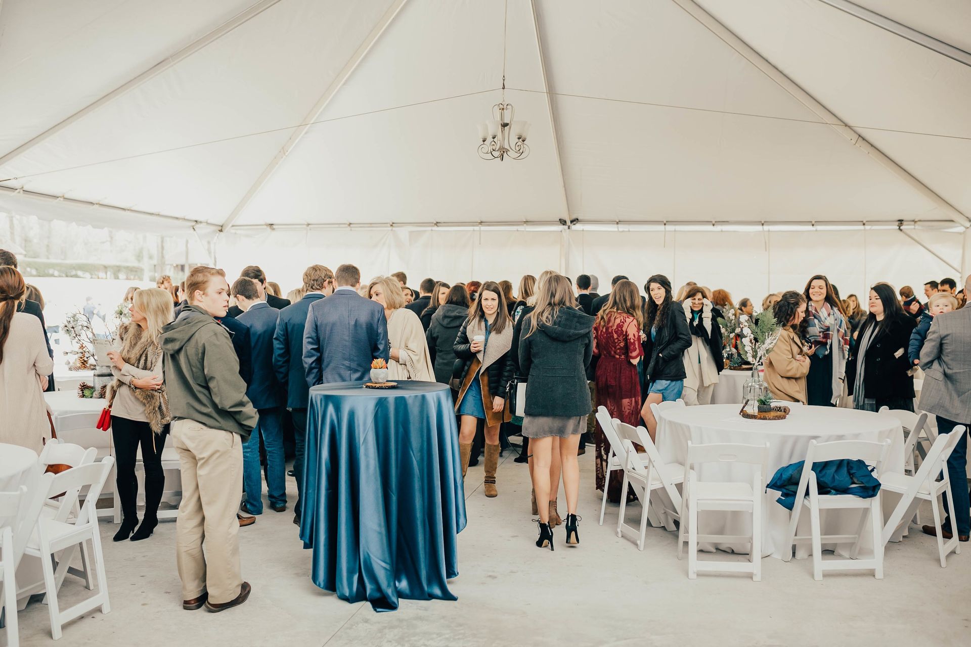 wedding reception inside tent on the castle grounds in little rock arkansas