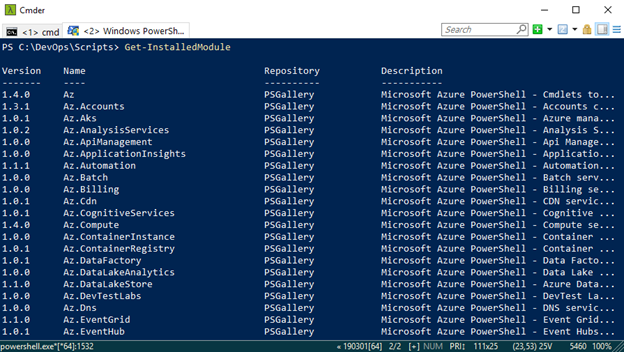 List all installed Modules