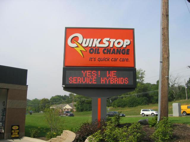Quikstop Oil Changes LED Message Center Signs