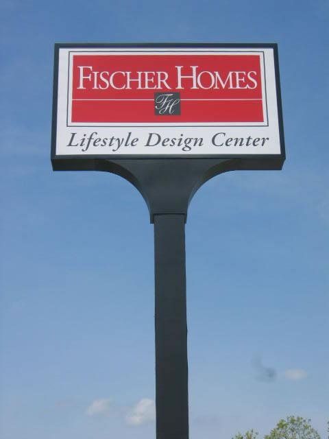 Pole mounted fischer homes sign board