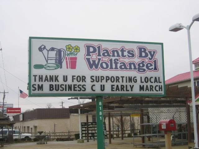 Plants by Wolfangel sign board