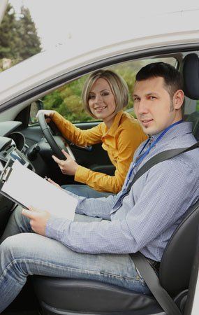 a lady learning driving