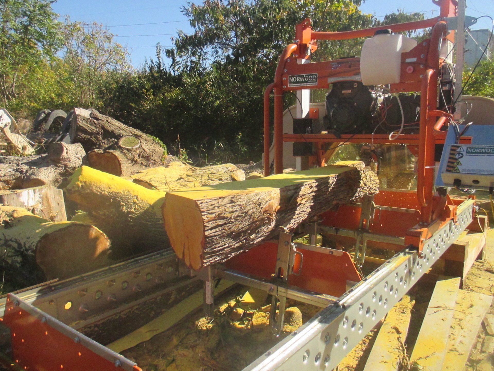 Norwood Mill working on mulberry slabs.