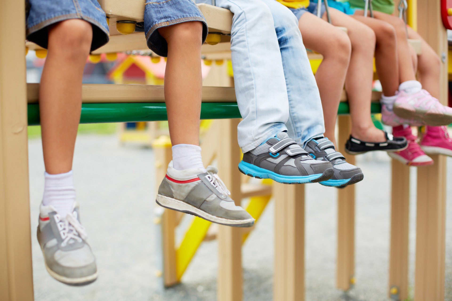 Kids Footwear — Legs of Kids with their Shoes in Berlin, NJ Kids Footwear — Legs of Kids with their Shoes in Berlin, NJ