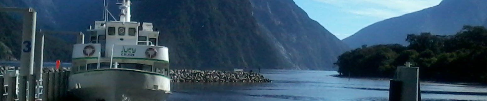 south island boat trip in the mountains
