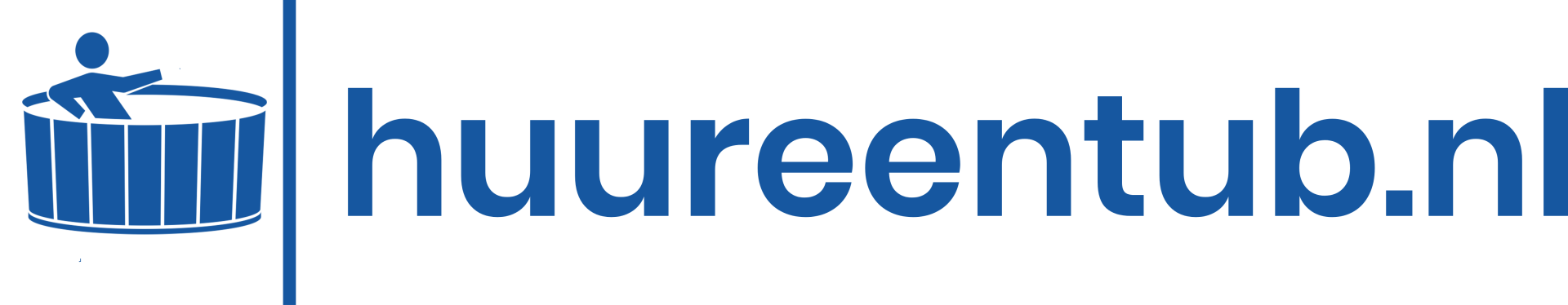 Een blauw-wit logo van huureentub.nl