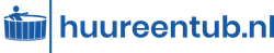 Een blauw-wit logo van huureentub.nl