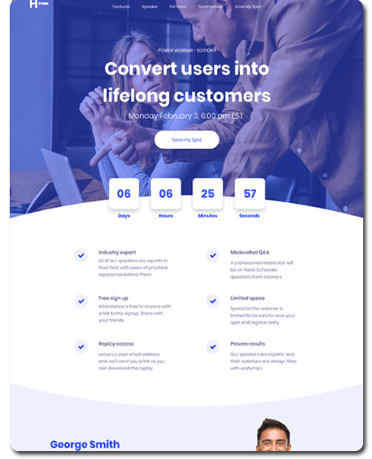 Event Landing Page Website