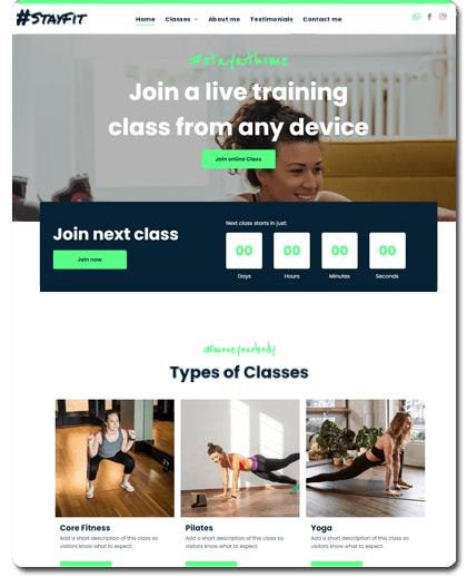 Stay Fit Fitness Website
