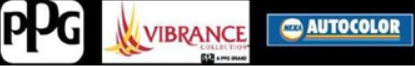 PPG, Vibrance, and Autocolor logos on a white background