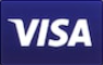 Visa logo in white on a blue background