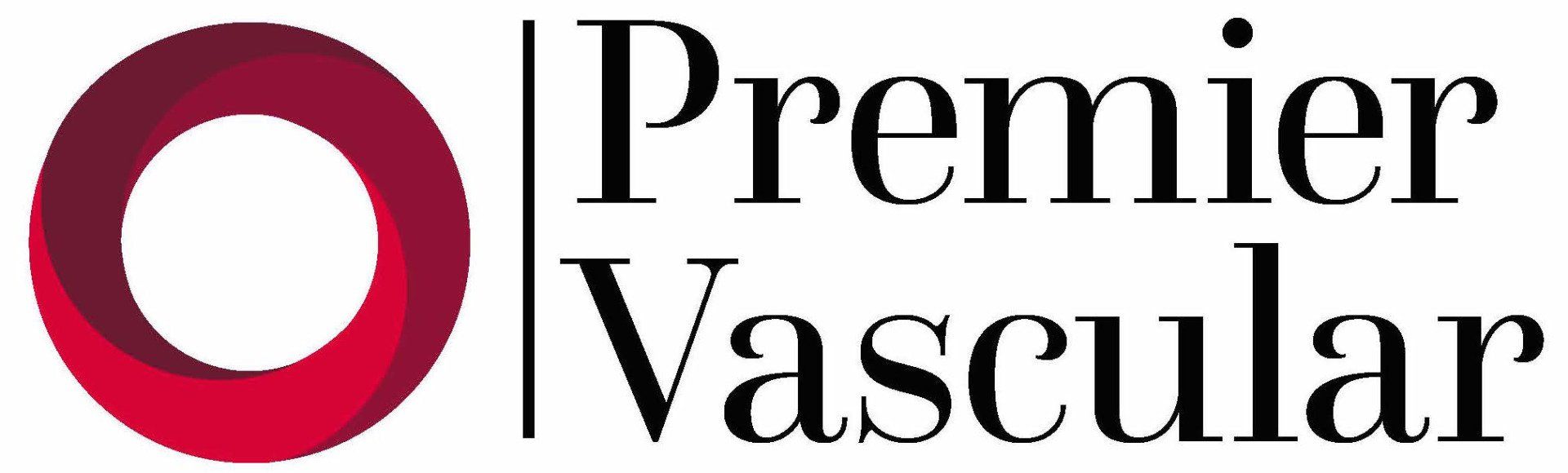 The premier vascular logo has a red circle in the middle.