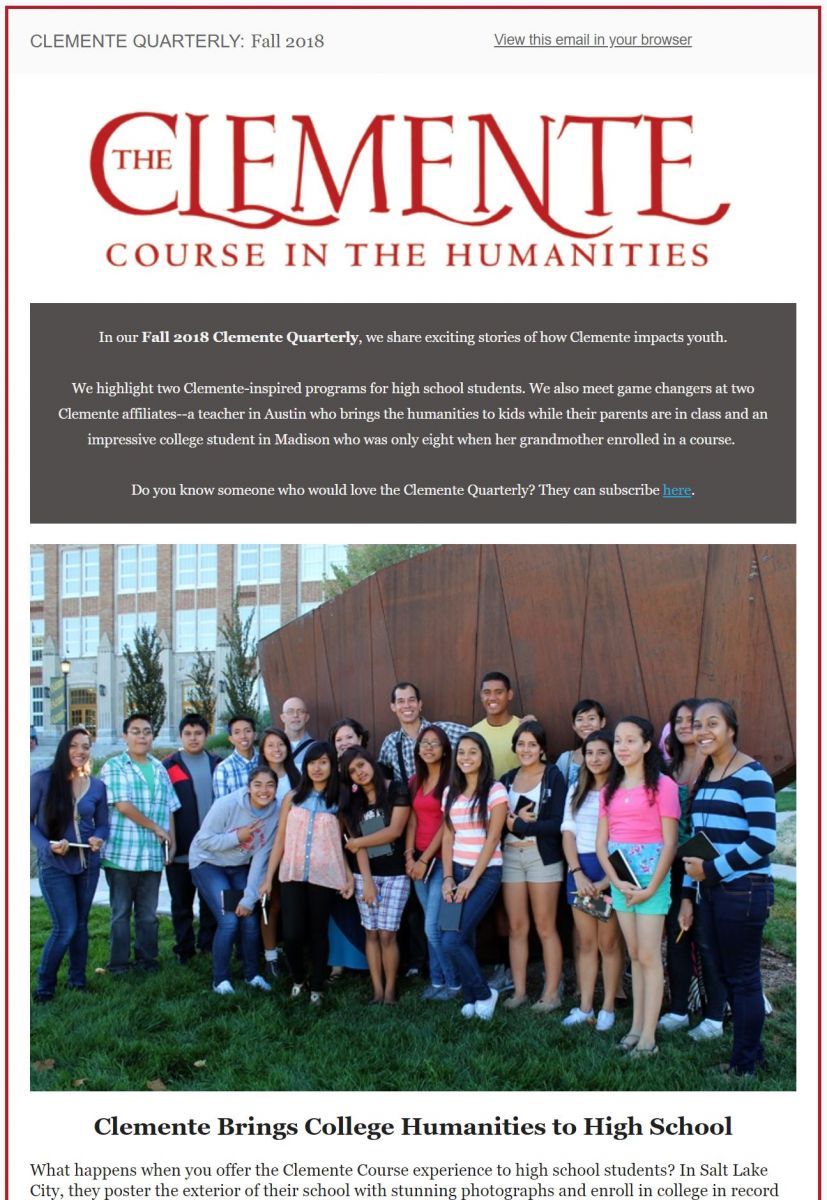 Fall 2018 Clemente Quarterly