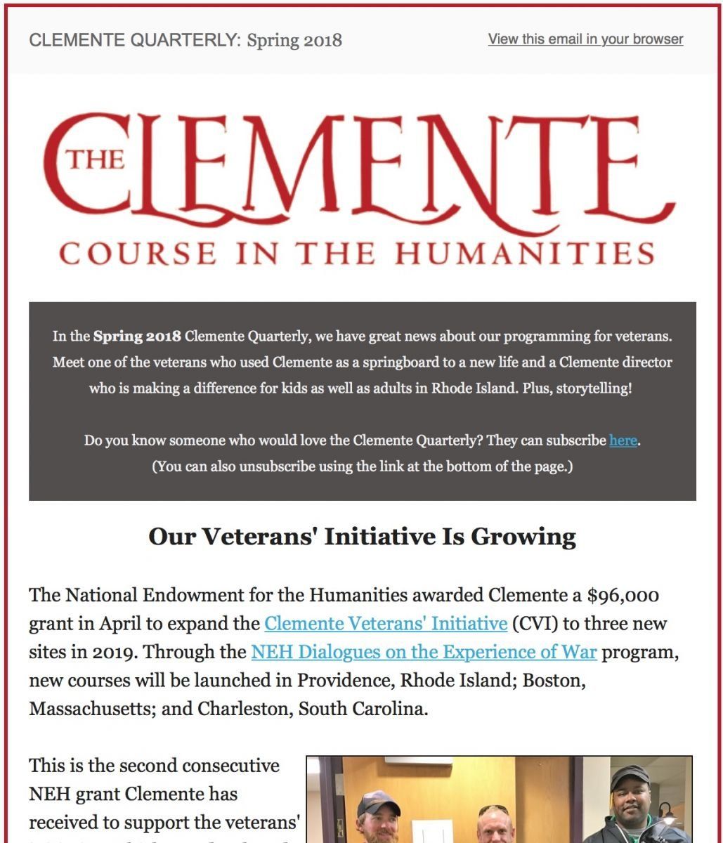 Spring 2018 Clemente Quarterly
