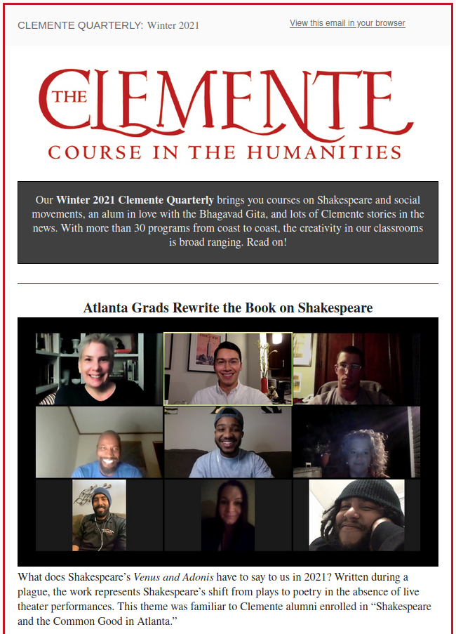 Winter 2021 Clemente Quarterly