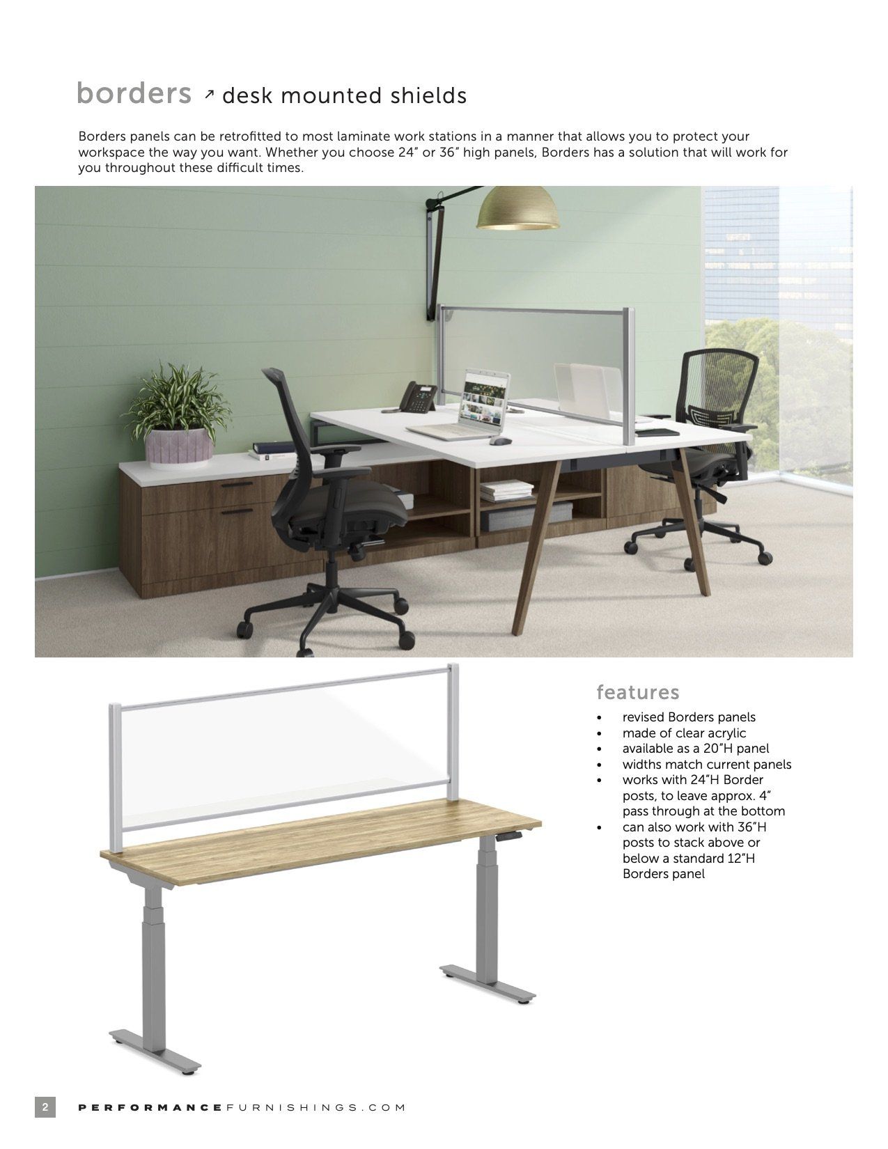 Desk with clear desk shield, desk with shields, office space.