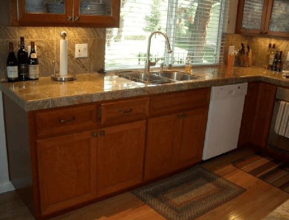 Below the sink custom cabinets for a kitchen remodeling project in Santa Clara, CA
