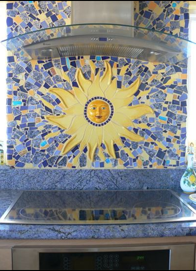 Interior kitchen custom tile work for sunshine mosaic