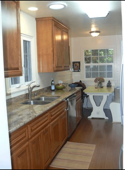 Galley style kitchen remodeling  design in Santa Clara, CA