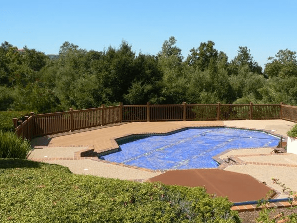 outdoor pool area