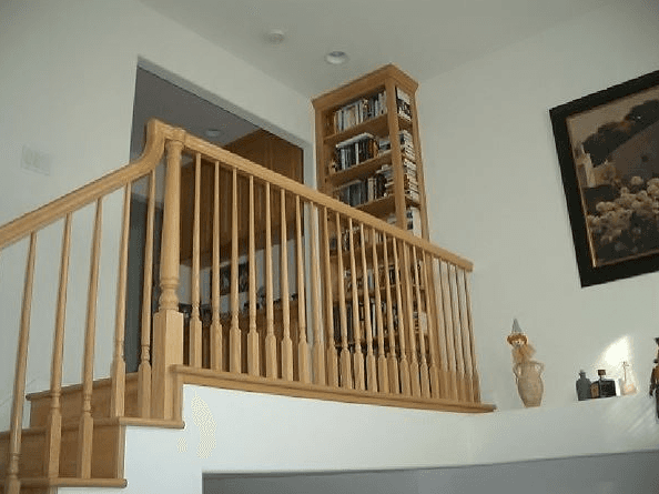 light brown stair spindles and posts