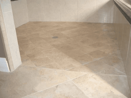 Custom stone shower floor