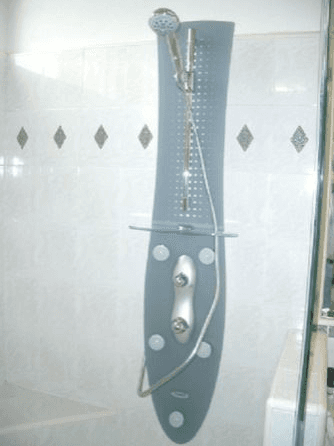 Custom tile work for a unique diamond shower design in Santa Clara, CA